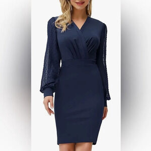 Grace Karin Dark Blue Midi Dress Size 3X